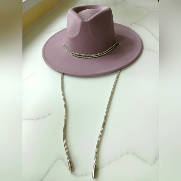 NWOT Dusty Purple Felt Hat with Silver Rope Accent - Picture 1 of 10